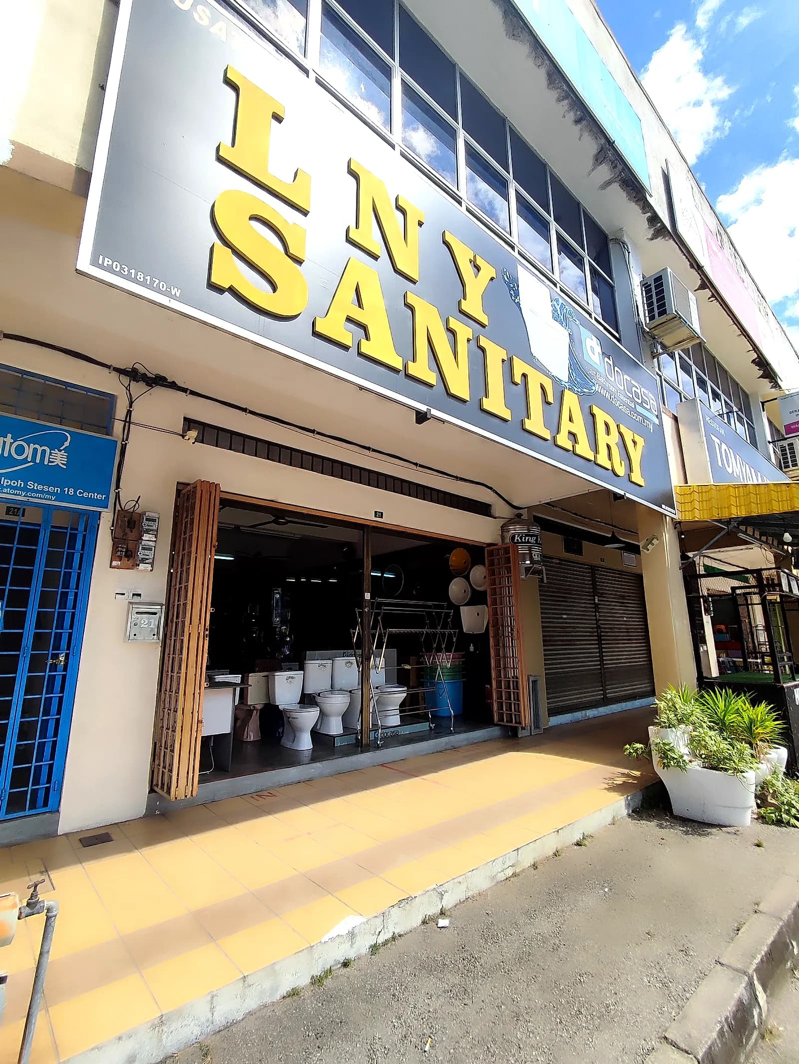 The LNY Sanitary storefront at 21, Jalan Pengkalan Utama 1, Ipoh